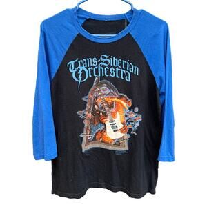 Tran-Siberian Orchestra dragon blue black softball style Shirt Size Small